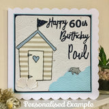 Dolphin & Beach Hut Birthday Card - Little Bun Designs UK