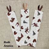 World Animal Bookmarks / Handmade Fabric Bookmarks - Little Bun Designs UK
