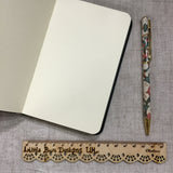 Floral Cats Fabric A6 Notebook / Address Book / Cherry Colour - Little Bun Designs UK