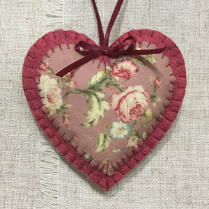 Rose Aromatherapy Scented Felt Heart - Little Bun Designs UK