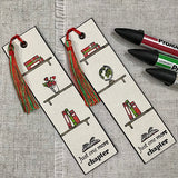 Bookshelf Bookmarks / Hand Stamped - Little Bun Designs UK