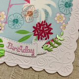Flamingo Fabric Birthday Card - Little Bun Designs UK