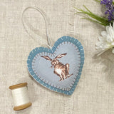 Lavender Hare Heart Decoration - Little Bun Designs UK