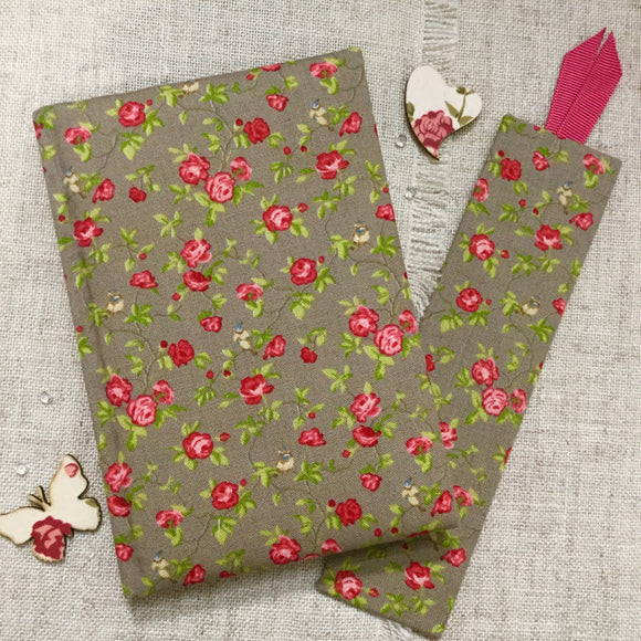 A6 Rose Notebook /Address Book / Bookmark - Little Bun Designs UK