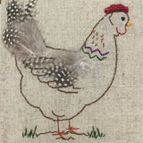 Chicken notebook / A6 notebook / hand embroidered linen notebook - Little Bun Designs UK
