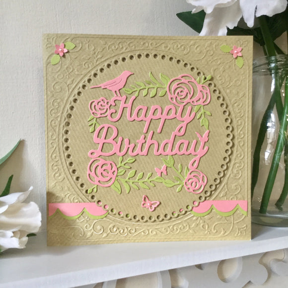 Floral Handmade Birthday Card - Little Bun Designs UK