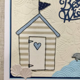 Dolphin & Beach Hut Birthday Card - Little Bun Designs UK