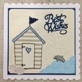 Dolphin & Beach Hut Birthday Card - Little Bun Designs UK