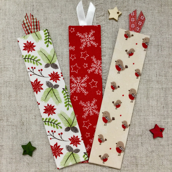 Winter Bookmarks / Handmade / Fabric Covered - Little Bun Designs UK