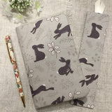 A6 Fabric Notebooks  / Address Books / Bookmarks / Hare Gifts - Little Bun Designs UK