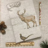 A5 stag notebook / fabric covered notebook - Little Bun Designs UK
