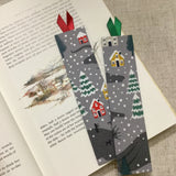 Luxury Winter Landscape Bookmarks / Fabric Covered Bookmarks - Little Bun Designs UK