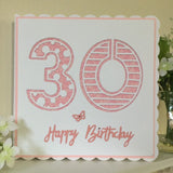 Age Birthday Card / Handmade Fabric Card - Little Bun Designs UK