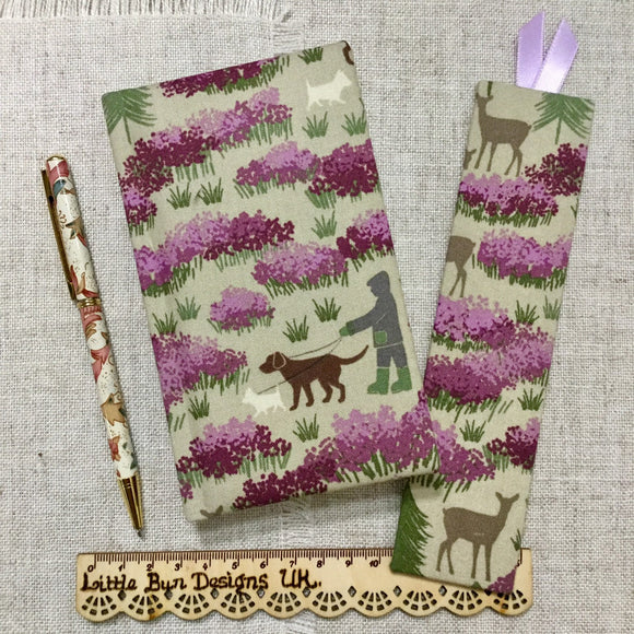 Fabric Covered A6 Notebook / Summer Forest Notebook / Countryside Address Book - Little Bun Designs UK