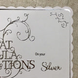 Personalised Silver Wedding Anniversary Card - Little Bun Designs UK
