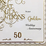 Personalised Golden Wedding Anniversary Card - Little Bun Designs UK