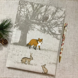 A5 Fox notebook / fabric covered notebook - Little Bun Designs UK