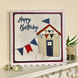 Handmade Birthday Card / Beach Hut - Little Bun Designs UK