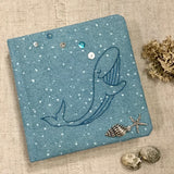 Hand Embroidered Whale Notebook / Square Art Journal