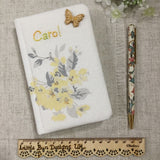Personalised Fabric Notebook / A6 Hand Embroidered Journal