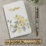 Personalised Fabric Notebook / A6 Hand Embroidered Journal