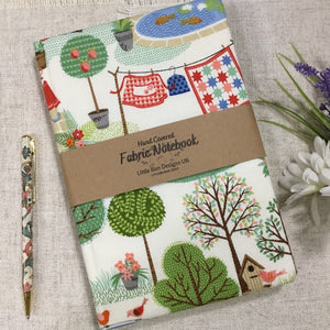 A5 Garden Cats Fabric Notebook / Address Book / Diary