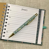 Address & Birthday Book + Pen / Hand Covered Fabric Book / Strawberry Thief Design