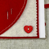 Handmade Needle Book / Heart Fabric Needle Case