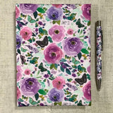 Sticky Notes Folder with Pen / Lilac Roses