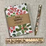Handmade Pocket Notebook / Plant Paper / Fabric Covered / Hand Bound Pages