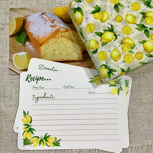 Recipe Journal with Recipe Cards / Lemons - Little Bun Designs UK