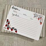 Recipe Binder with Recipe Cards / Strawberry Design - Little Bun Designs UK